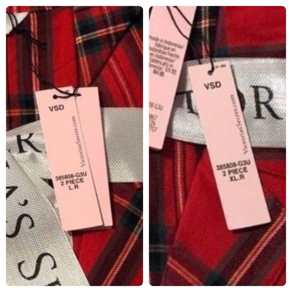 LAST TWO!! New VS Red Plaid Flannel Pajama Set - Picture 5 of 7